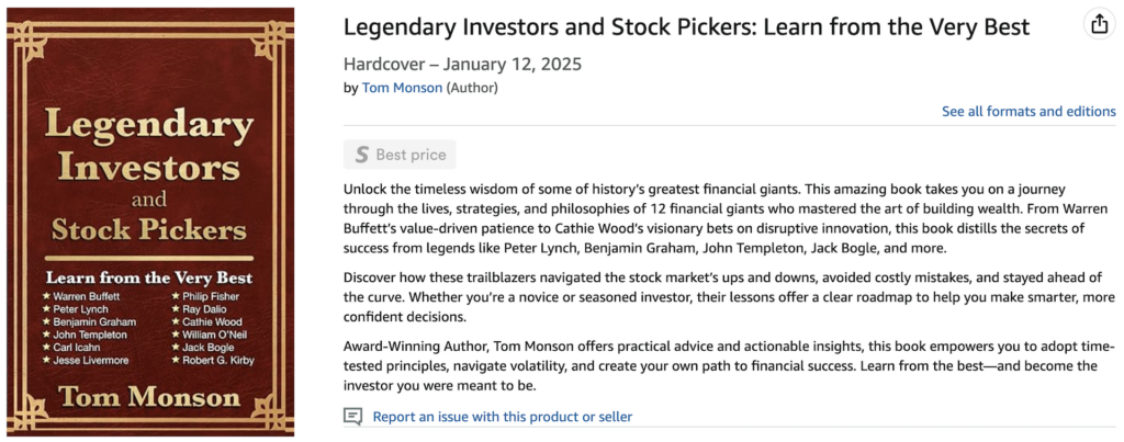 Books by Tom Monson Legendary Investors and Stock Pickers: Learn from the Very Best