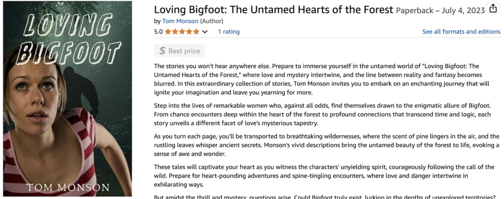 Books by Tom Monson Loving Bigfoot: The Untamed Hearts of the Forest 
