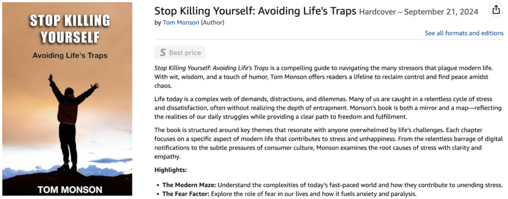 Books by Tom Monson Stop Killing Yourself: Avoiding Life's Traps