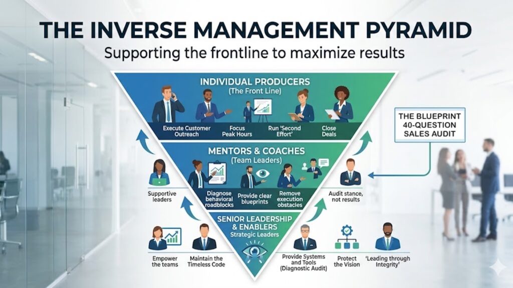 Inverse Management Pyramid is a key component of Effective Sales Management, that’s where the turnaround began.